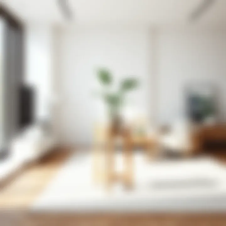 Minimalist Design in Home Decor Minimalist wooden plant stand in a bright living room