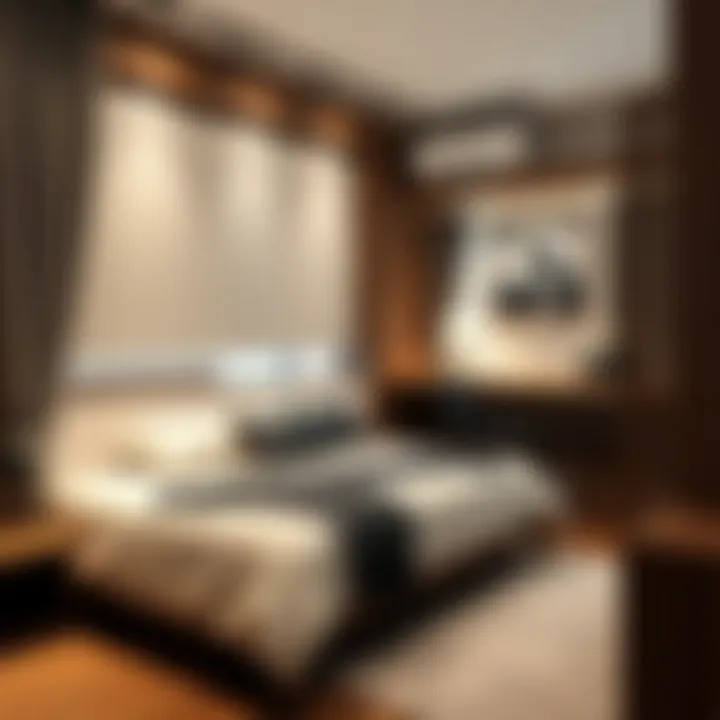 Compact room design with practical park bed solution