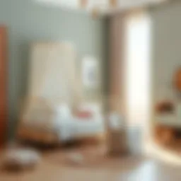 Stylish nursery corner featuring a bedside park bed