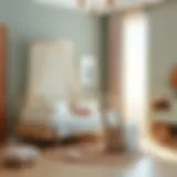 Elegant Nursery Design with Park Bed Stylish nursery corner featuring a bedside park bed