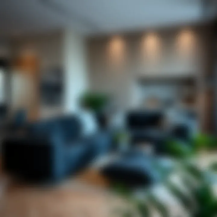 Anthracite Sofa in Contemporary Interior Anthracite corner sofa enhancing a contemporary interior design