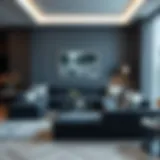 Elegant anthracite corner sofa in a modern living room setting