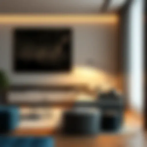 Sophisticated Design in Home Lighting Elegant corner floor lamp illuminating a modern living room.