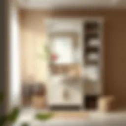 Elegant bathroom cabinet design with baskets