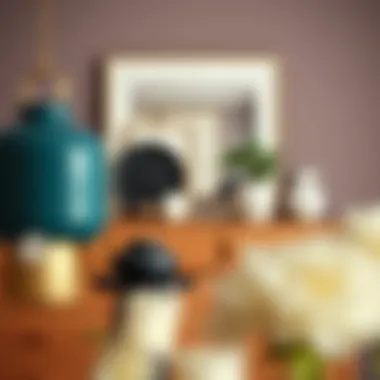 Showcasing Aesthetic Appeal through Dresser Arrangement A beautifully arranged dresser showcasing decor items