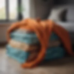 Illustration showcasing various types of blankets made from different materials.