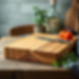 A maple cutting board showcasing its smooth texture