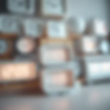 Artistic Arrangement of White Digital Clocks Artistic arrangement of white digital clocks in various home decor styles, inspiring creativity
