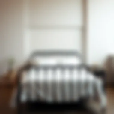 Black Iron Bed in Minimalist Ambiance Functional black iron bed in minimalist setting