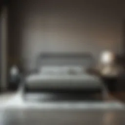 Elegant black iron bed in modern bedroom design