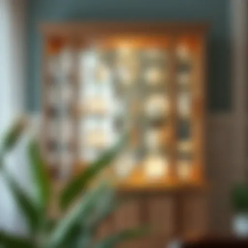 Elegant glass cabinet showcasing fine china and cups