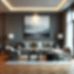 A modern living room adorned with canvas wall art that complements the decor