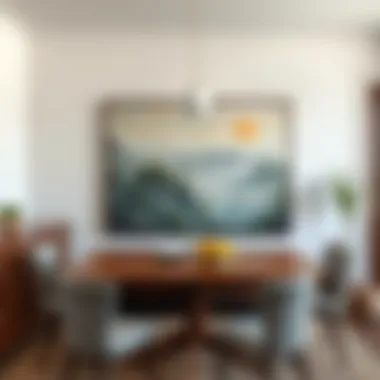 Charming Landscape Artwork that Complements Your Dining Space Charming landscape artwork complementing a dining space