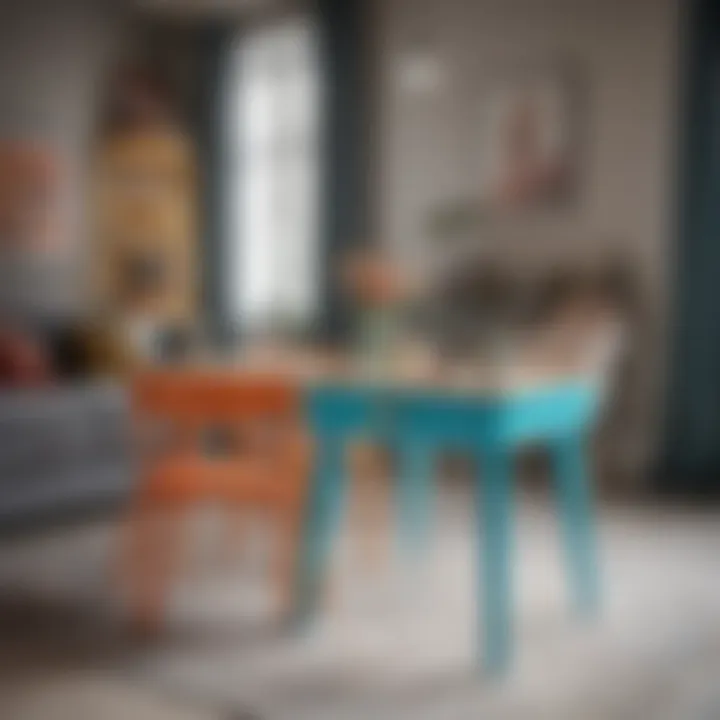 Stylish children's room table design with vibrant colors