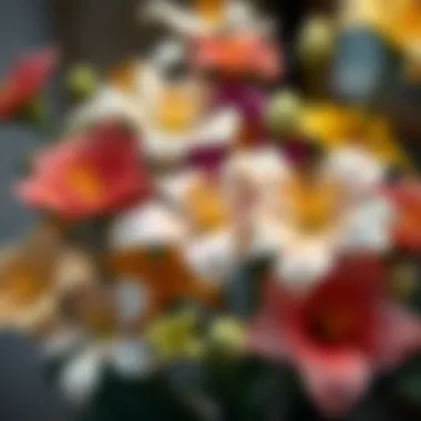 A close-up of diverse flower species showcasing their unique characteristics