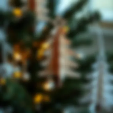 Close-up of crafting techniques for paper Christmas tree