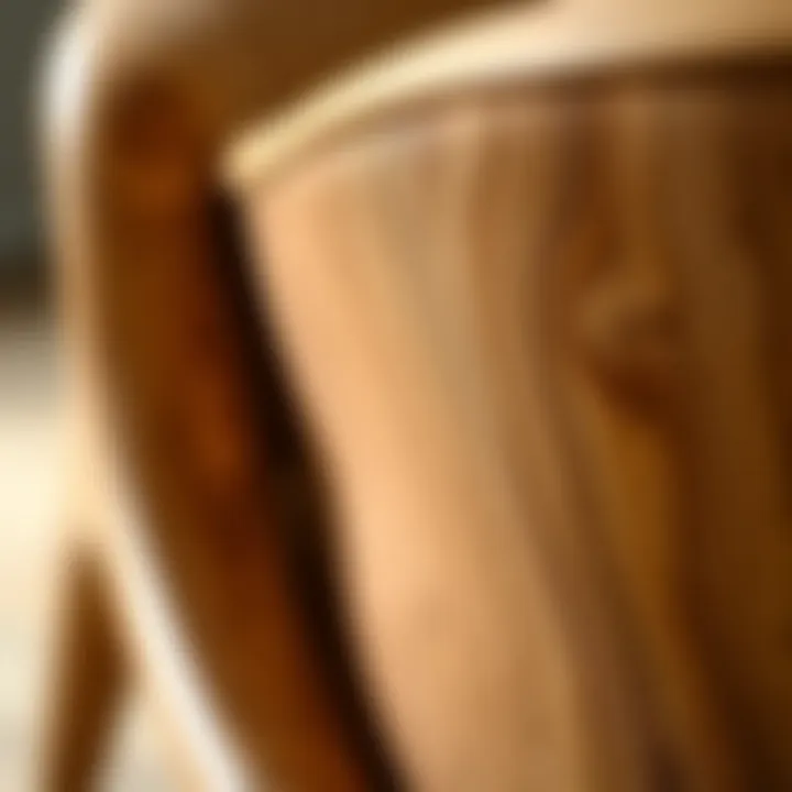 Details of Wood Grain in Armchair Design Close-up of wood grain on a single armchair