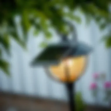 Close-up of solar panel on a garden lamp