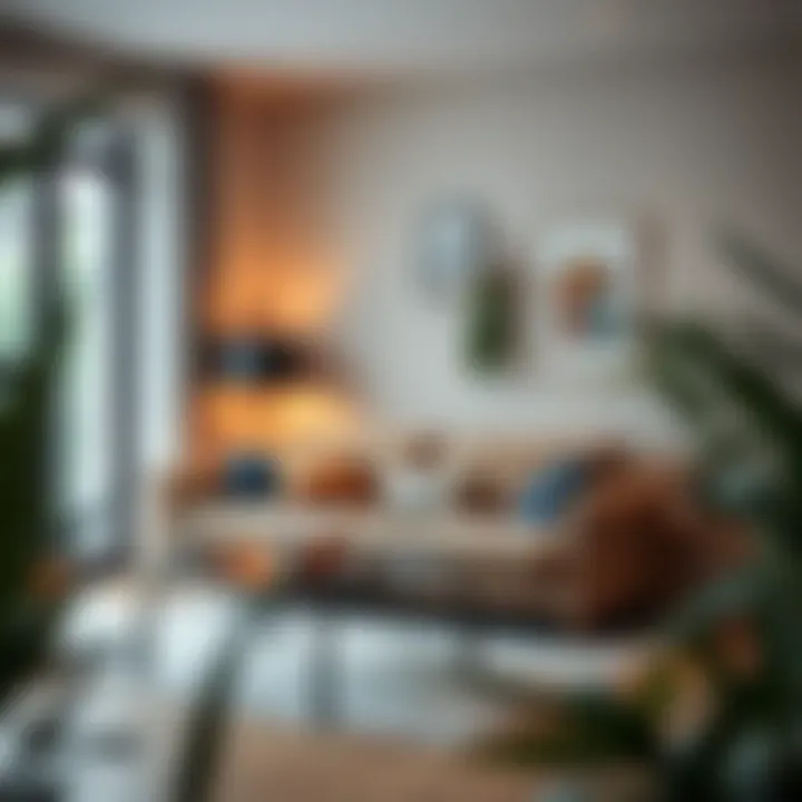 Stylish double sofa in a cozy corner