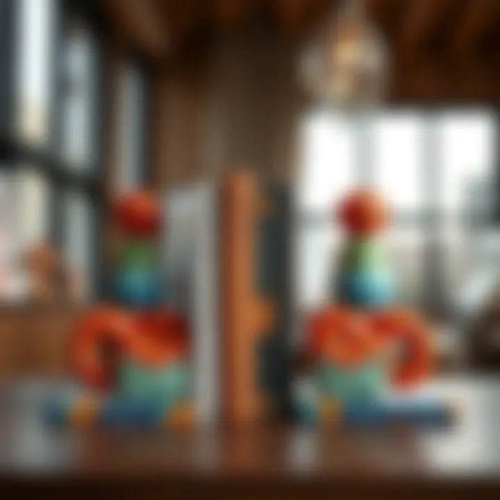 Artistic Colorful Bookends Colorful artistic bookends that enhance the visual appeal of any space.
