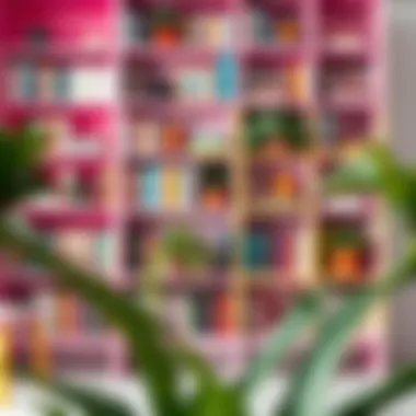 Vibrant Bookshelf Inspiration Colorful bookshelf filled with books and plants