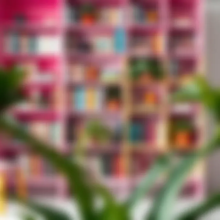 Vibrant Bookshelf Inspiration Colorful bookshelf filled with books and plants