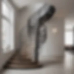Elegant iron staircase design showcasing modern architecture