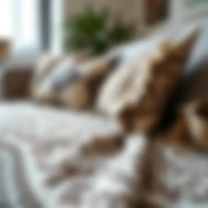 Intricate Patterns for Stylish Interiors Close-up of intricate patterns on a decorative couch throw