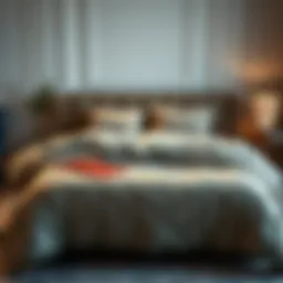 Luxurious double quilted bedspread in a serene bedroom setting