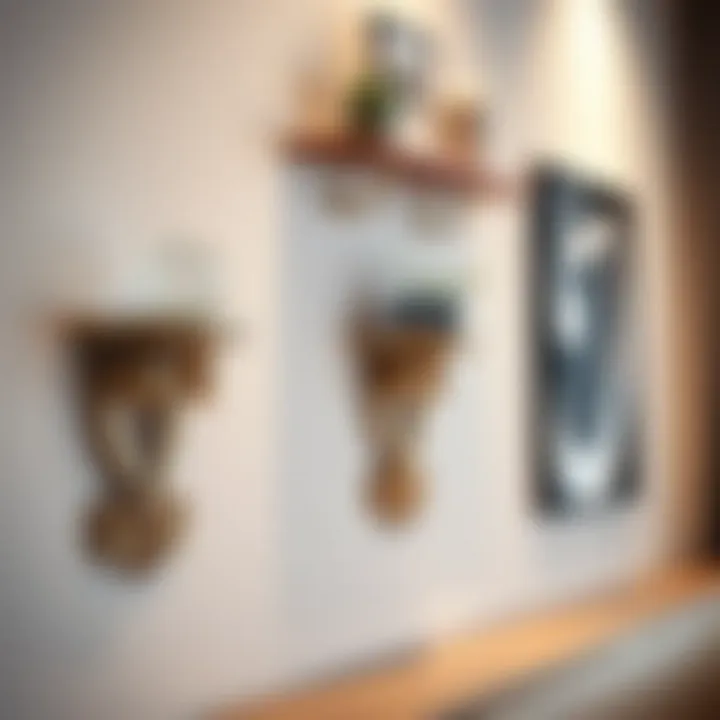 Stylish decorative wall shelf supports enhancing interior decor