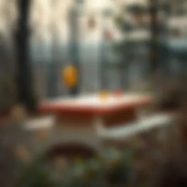 Sustainable Choices for Play Areas Eco-friendly plastic children's table in natural surroundings