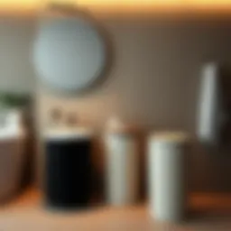 Elegant bathroom trash can set with modern design