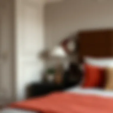 Chic Bedside Table in an Elegant Bedroom Elegant bedroom featuring a chic bedside table