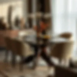 Elegant dining table set with decorative elements