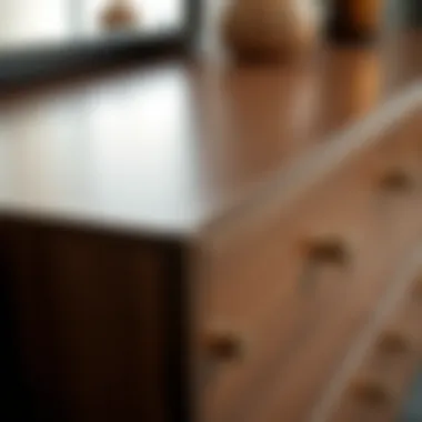 Detailing the Craftsmanship of Modern Dressers Close-up of a dresser's elegant hardware and finish