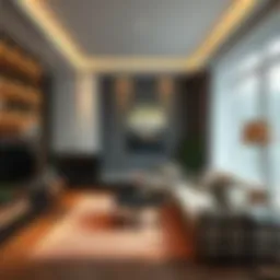 Contemporary living room with stylish decor