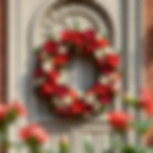 Elegant Floral Door Wreath Elegant door wreath made of vibrant flowers