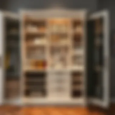 Functional pantry cabinet with organized storage solutions