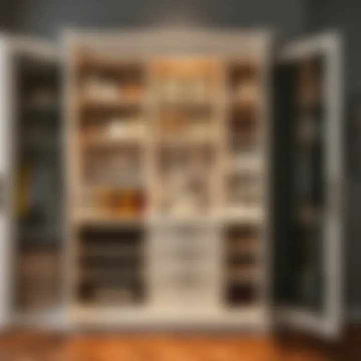 Functional pantry cabinet with organized storage solutions