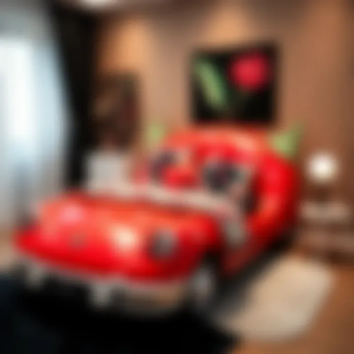 Creative Decor Ideas with Strawberry Car Bed Creative decor ideas integrating a strawberry car bed with black accents