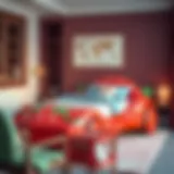 A stylish strawberry car bed designed for a modern youth room
