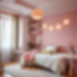 Cozy girl's room with pastel colors and playful decor