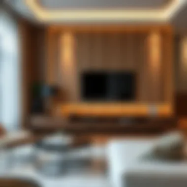 Elegant Integrated Television Unit in Living Room Elegant living room with integrated television unit