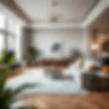 Elegant living room with a modern carpet design