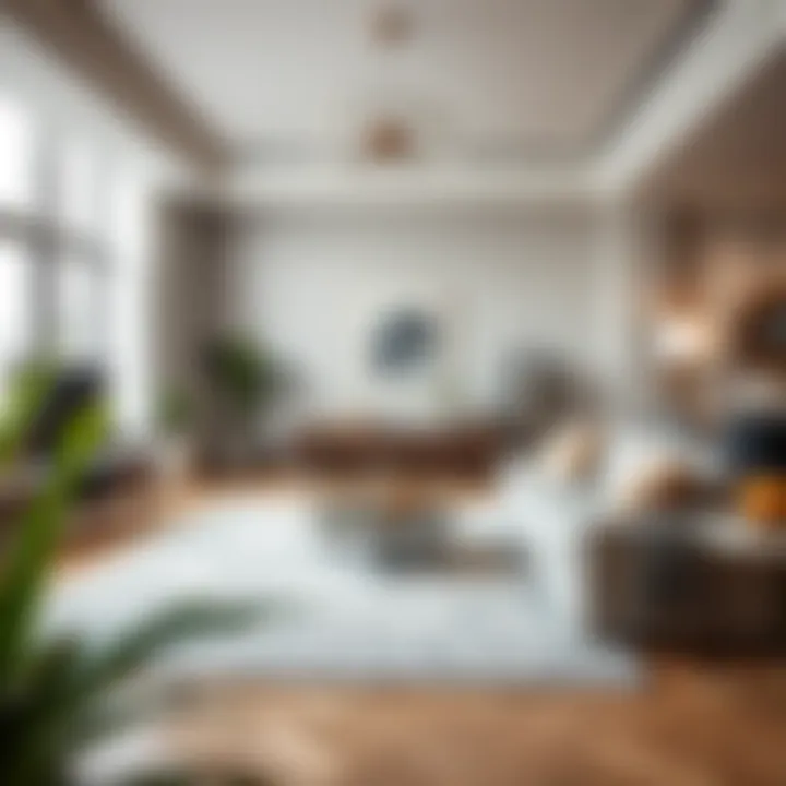 Modern Carpet Design in a Stylish Living Room Elegant living room with a modern carpet design