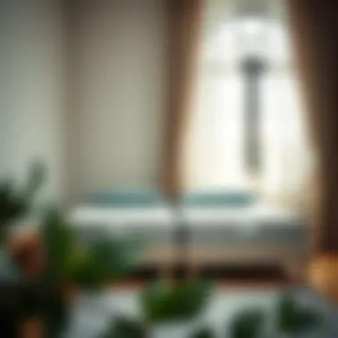 Chic interior featuring two mattresses and a decorative pillow