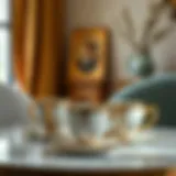 Elegant coffee cup set displayed on a stylish table