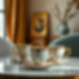 Elegant coffee cup set displayed on a stylish table