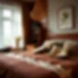 Elegant brown bedspread enhancing a cozy bedroom atmosphere
