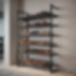 Modern shoe rack design with sleek finishes